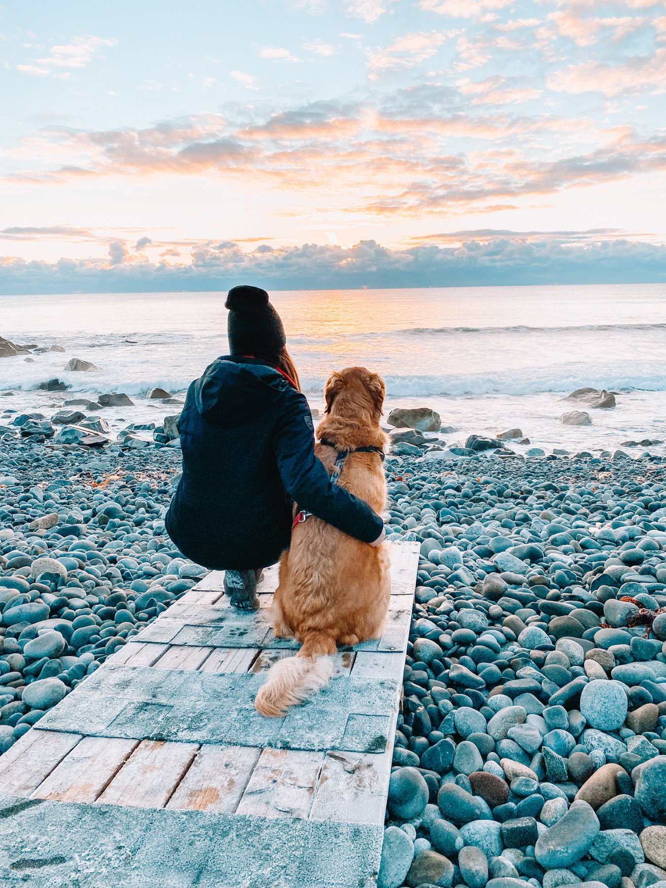 Sunset at White Point with your pet dog