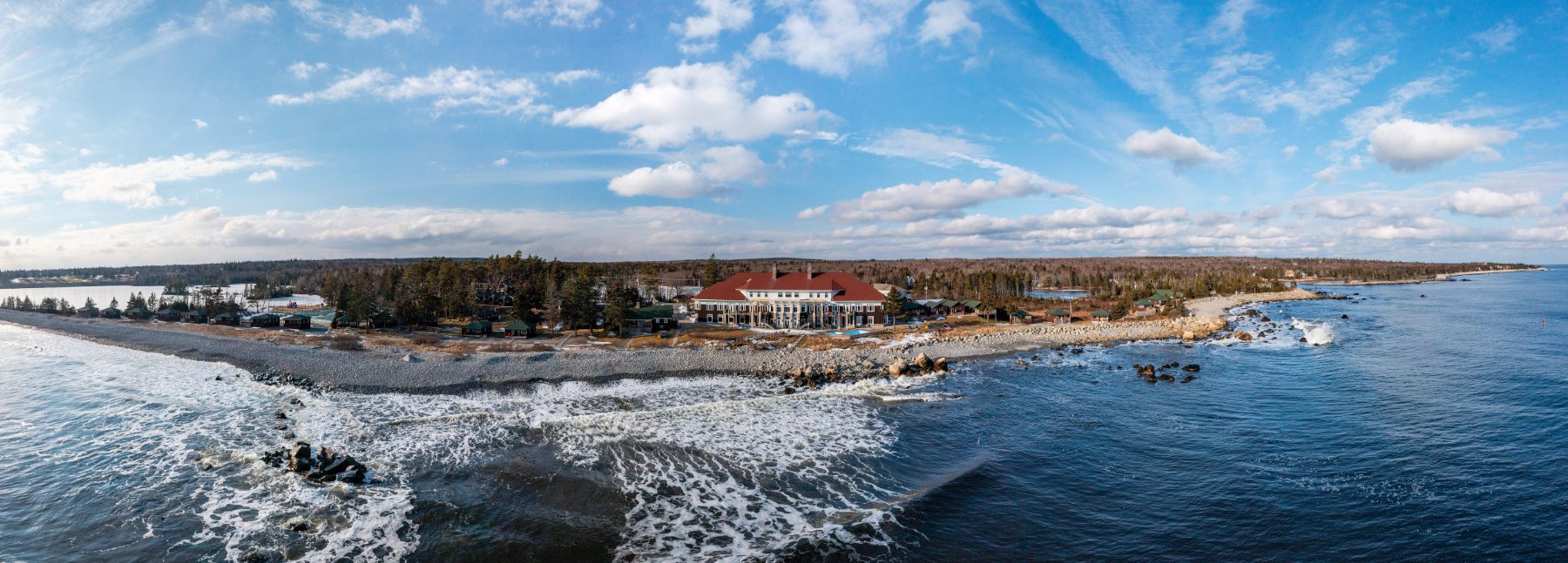 Winter Aerial Main Lodge
