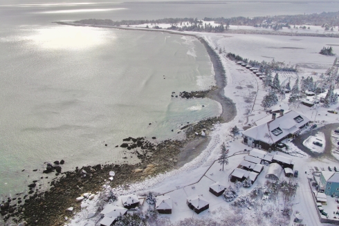 Aerial winter view at White Point