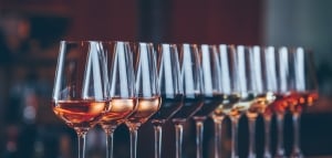 Wine,Glasses,In,A,Row.,Buffet,Table,Celebration,Of,Wine