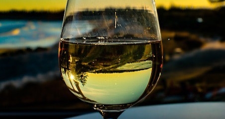 A Wine Glass at sunset