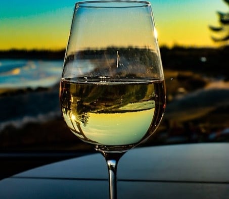 A Wine Glass at sunset