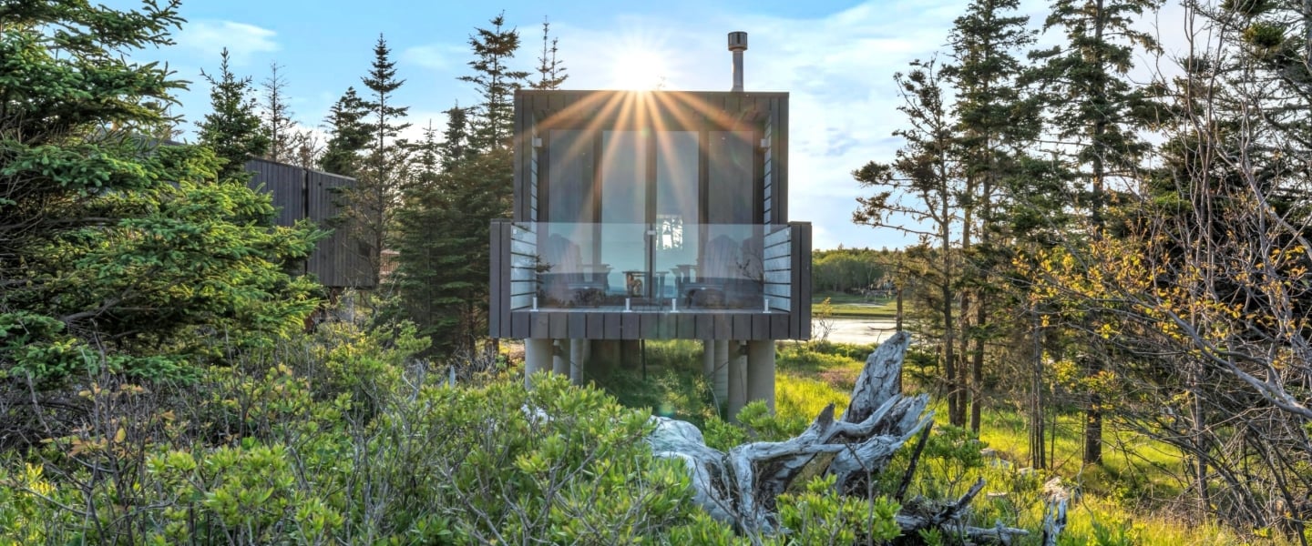 oceanfront treehouses at White Point Beach Resort