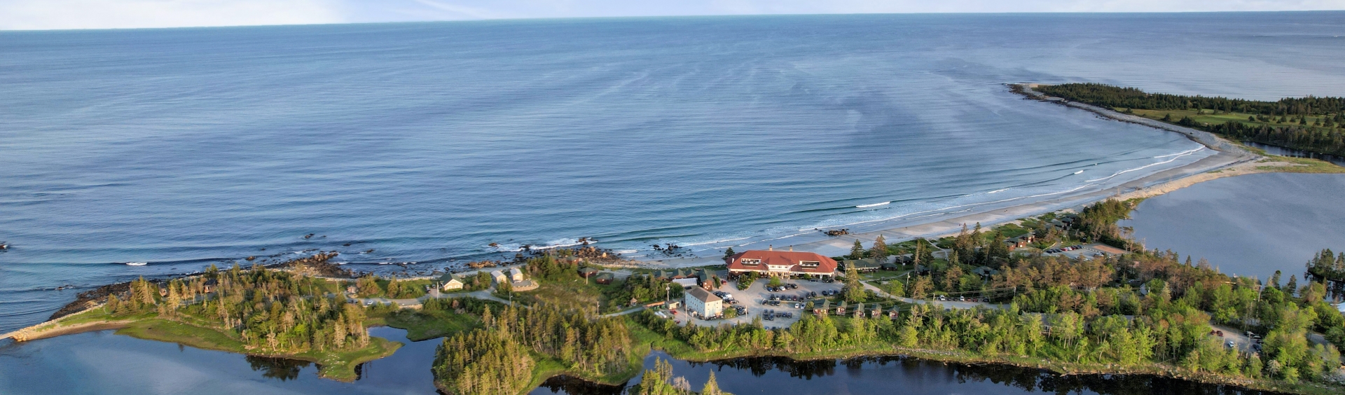 Aerial shot of White Point Beach Resort