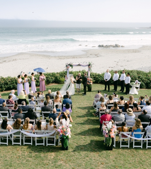 Outdoor Wedding overlooking beach