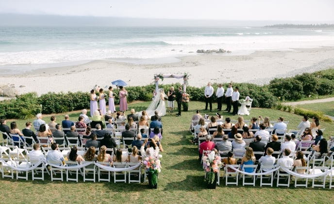 Outdoor Wedding overlooking beach
