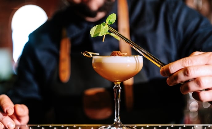 Bartender making a drink