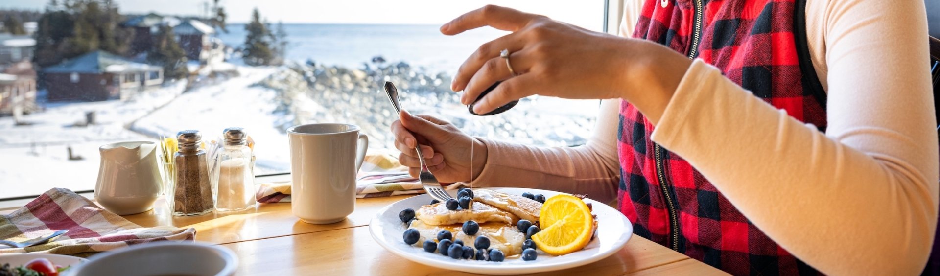Guest having breakfast