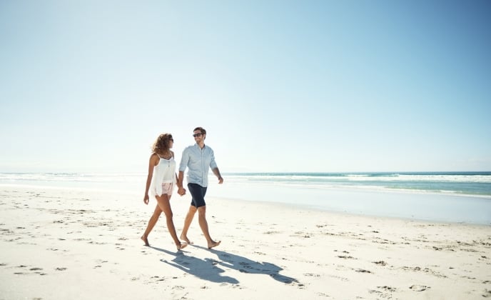 Couple Walking on the beach