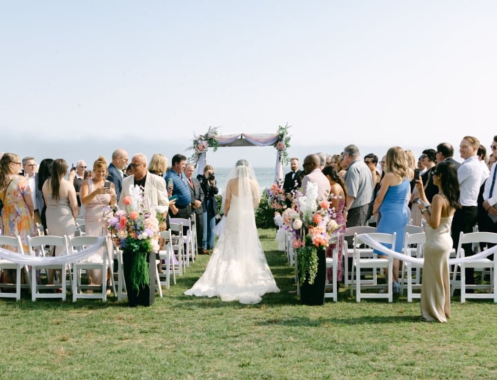 an oceanfront outdoor wedding at White Point Beach Resort