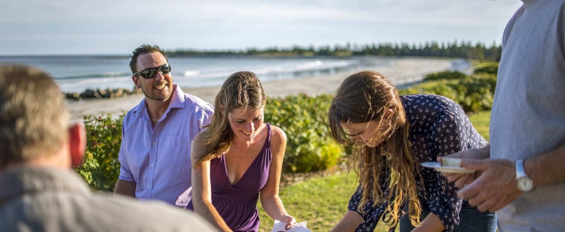 Group of people enjoying mussels